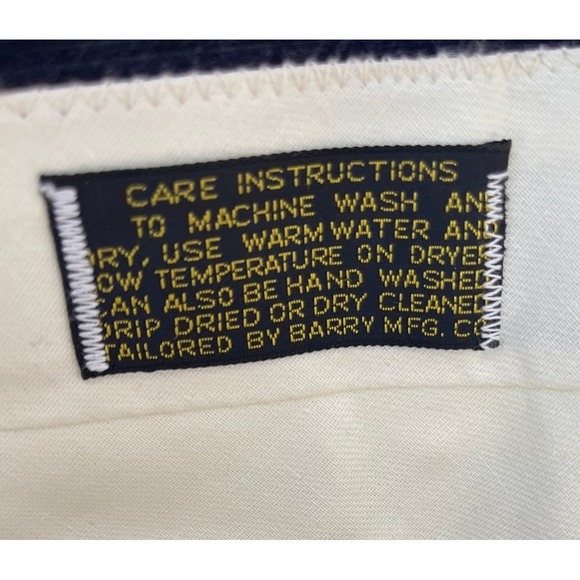 Retro Vtg 3 Piece Navy Blue Corduroy Suit 44R Blazer 40x32 Pants - Picture 5 of 12